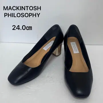 매킨토시 철학 24cm 스퀘어토 청키힐 펌프스