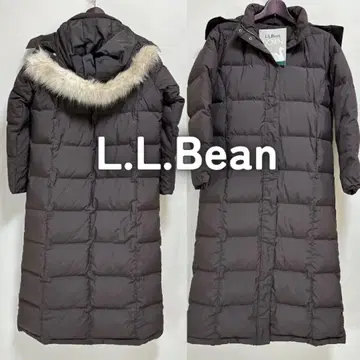 L.L.Beans 다운 롱 코트 후드 퍼 포함 다운 80% 이중 소매