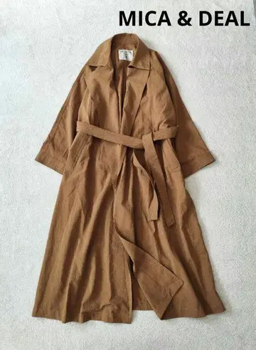마이카앤딜 린넨 혼방 롱 가운 코트 브라운