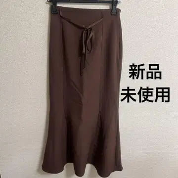 여성용 머메이드 스커트 롱 스커트 브라운