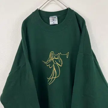 USA제 90s jerzees 자수 맨투맨 그린