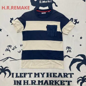H.R.REMAKE 패치워크 보더 S/S 셔츠