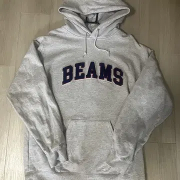 BEAMS 그레이 XL 후드티