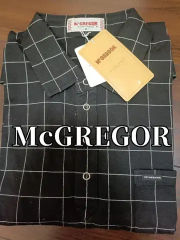 택 포함 새상품 McGREGOR 반팔 셔츠 M 블랙 체크
