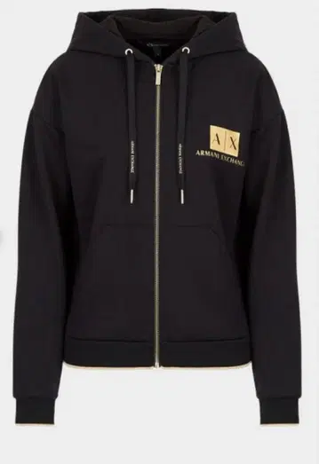 [ 미사용 ] Armani Exchange 블랙 후드티