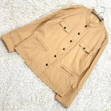 미제르 오렌지 긴팔 커버올 소매 버튼 신축성 LL 빅 사이즈