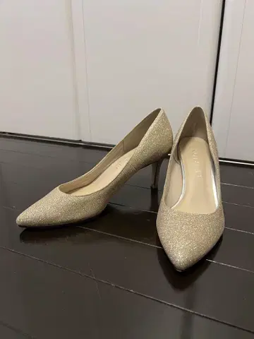르 탈론 골드 글리터 스틸레토 하이힐 7cm