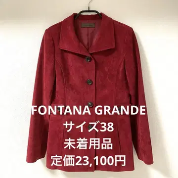 FONTANA GRANDE 와인 레드 스웨이드풍 자켓 38 미착용