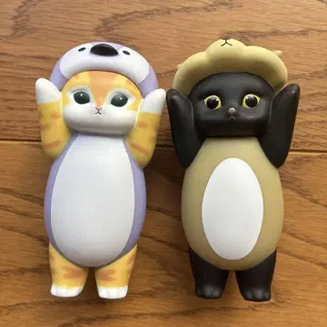 mofusand 착용 인형 고양이 소프트 비닐 피규어 2개 세트 개 펭귄