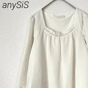 anySiS 블라우스 긴팔 시스루 안감 부착 심플 오피스 고급