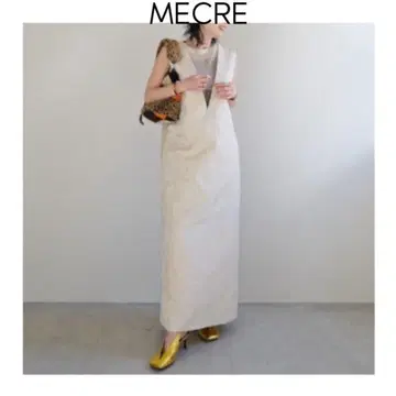 MECRE 2WAY 자카드 원피스 베이지 메클 점프수트 자수