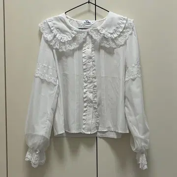 볼칸 & 아프로디테 폭신폭신 소매 튤 프릴 블라우스