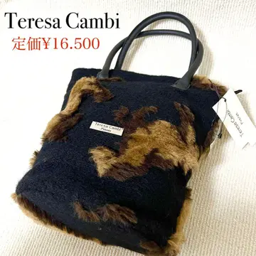 [미사용품] Teresa Cambi 테레사 칸비 퍼 백 블랙 복슬복슬