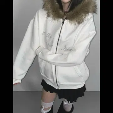 THEAIRTOWN 퍼 후드티 y2k 한국 갸루 키라키라