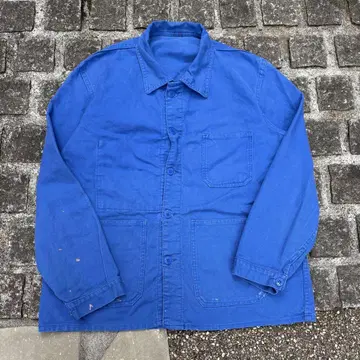 하나뿐인 60~70s 프렌치 워크 코튼 트윌 자켓 블루