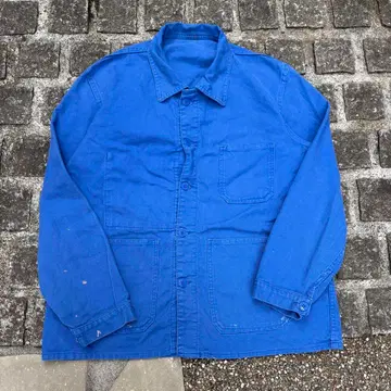 하나뿐인 60~70s 프렌치 워크 코튼 트윌 자켓 블루