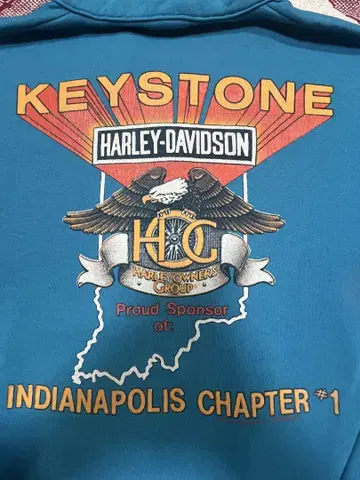 할리데이비슨 하프 지퍼 맨투맨 80s 빈티지 USA제