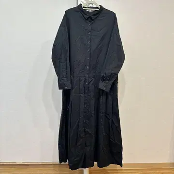 tumugu 블랙 버튼셔츠 원피스 롱 기장