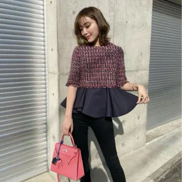 sheller 트위드 플럼 상의