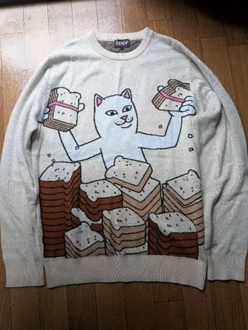 RIPNDIP 고양이 그래픽 스웨터 M
