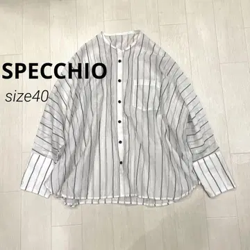 새상품급 SPECCHIO 스페치오 돌먼 슬리브 노카라 블라우스 40