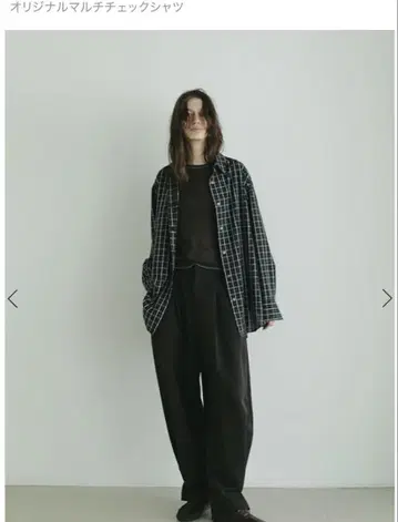 ETRE TOKYO 브라운 체크 무늬 셔츠 F 사이즈