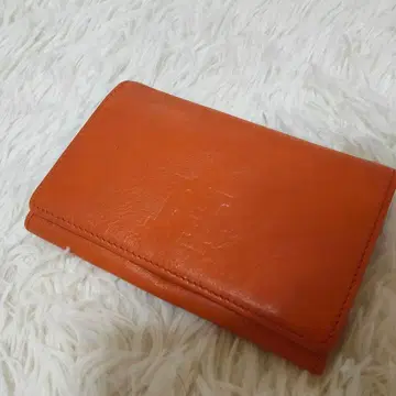 [ 고급 고품질 ] 히로후 3단 폴더형 지갑 가죽 오렌지