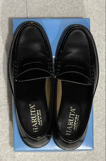 HARUTA 블랙 로퍼 27cm