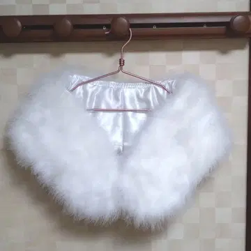 성인식 퍼 숄 깃털 100% 화이트