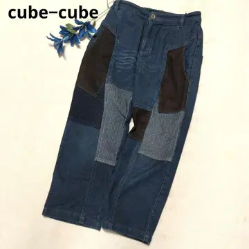 cube-cube 패치워크 데님 팬츠 속기모 M-L 센소유니코
