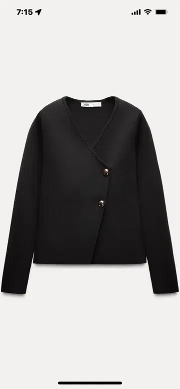택 포함 미사용 새상품 ZARA 비대칭 니트 자켓 S 블랙