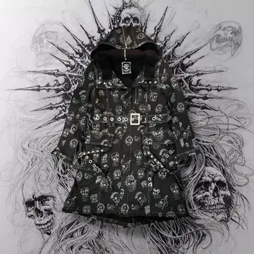 ALGONQUINS Psycho Skull Trench Coat