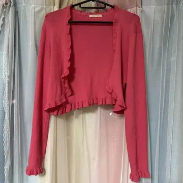Rose Tiara 핑크 프릴 가디건 42