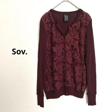 Sov. 소브 꽃무늬 레이스 가디건 버건디 사이즈 32