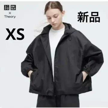 택 포함 새상품 유니클로 띠어리 나일론 후드티 블랙 XS