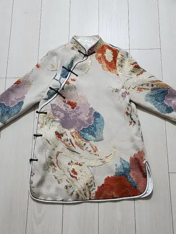 차이나 꽃무늬 자수 자켓 빈티지 구제 의류