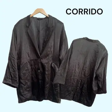 CORRIDO 빈티지 새틴 테일러드 자켓