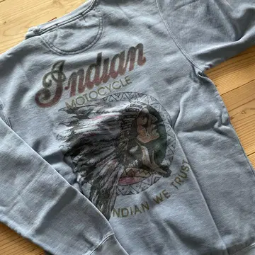 새상품 Indian Motorcycle 백 프린트 크루넥 S