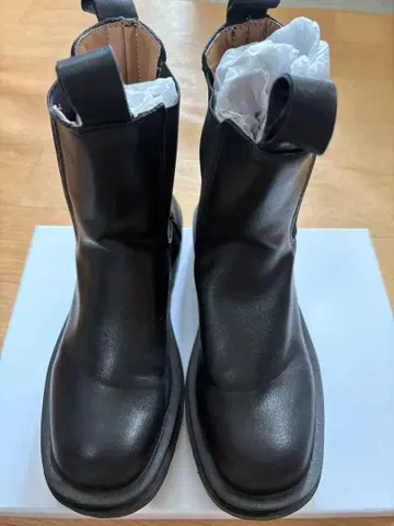 블랙 사이드 고어 부츠 통굽 39