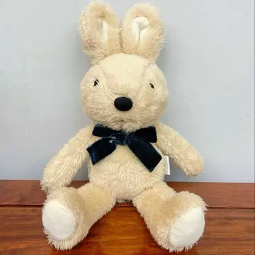 르슈크르 le Sucre 베이지 토끼 봉제 인형 벨로아 리본