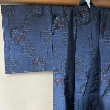 오시마 명주 기모노 미착용 시치미 포함 화장 64.5cm