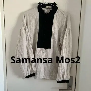 Samansa Mos2 긴팔 셔츠 화이트 블랙