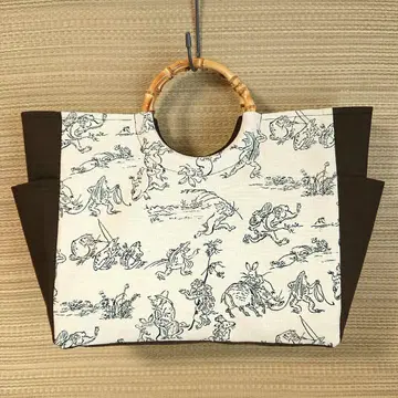 [ 핸드메이드 ] 조수기화풍 대나무 반지백 시라카바 x 다크 브라운