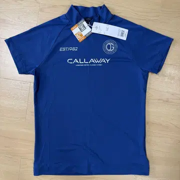 미사용 새상품 CALLAWAY 골프 셔츠 M 카라 부착 파랑