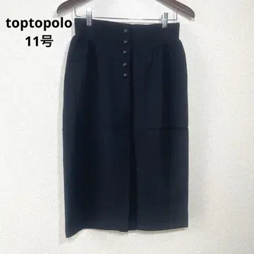 toptopolo 울 디자인 스커트 블랙
