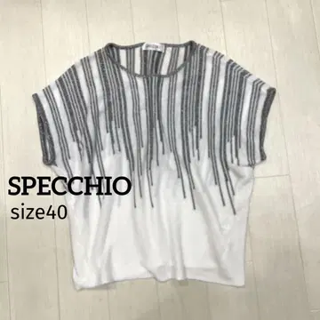 새상품급 SPECCHIO 스페치오 반팔 슬릿사 니트 상의 40