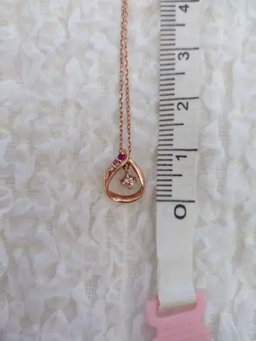 10k 핑크 골드 다이아몬드 루비 목걸이