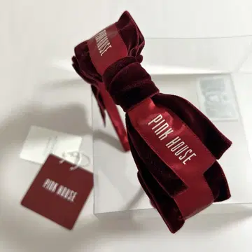 PINK HOUSE 핑크하우스 리본 머리띠 빨간색 벨벳 새상품