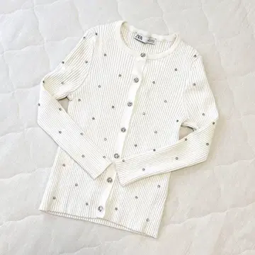 ZARA 큐빅 반짝이는 니트 리브 가디건