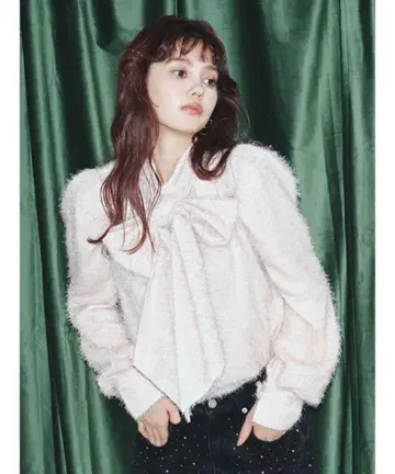 LILY BROWN 빅 보타이 블라우스 핑크